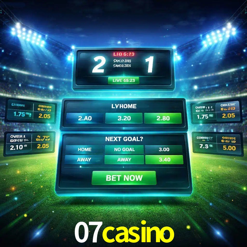 Vista de apuestas en vivo 07casino durante un partido en curso