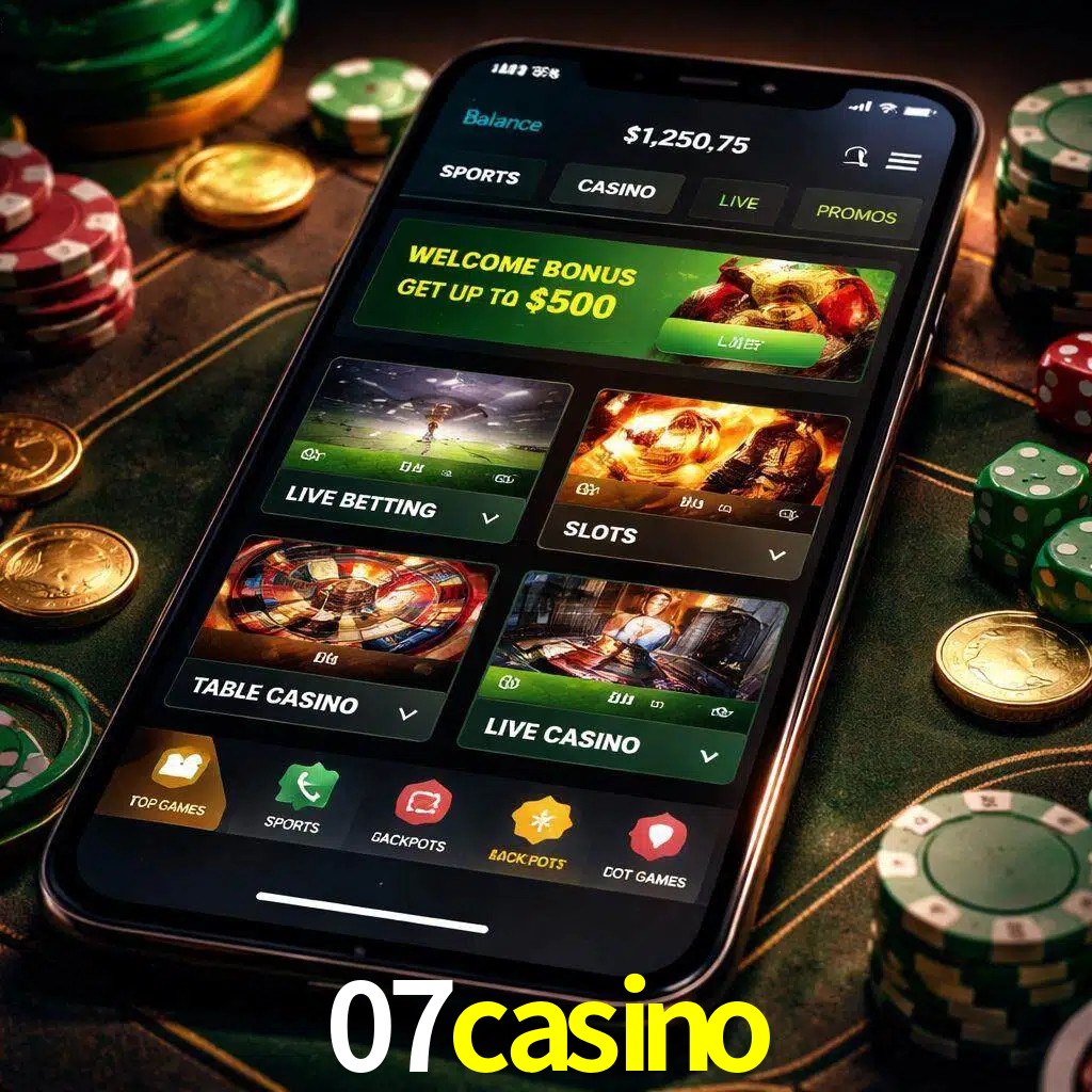Diseño de juegos móviles 07casino para usuarios en México